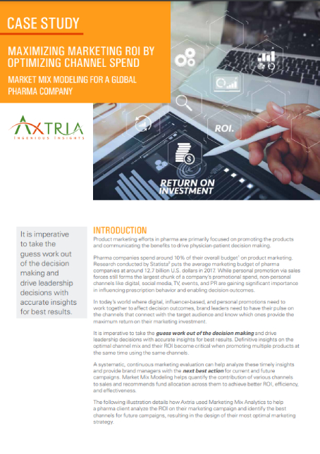 Download Case Study for Maximizing Marketing ROI For A Global Pharma Company Using Market Mix Modeling