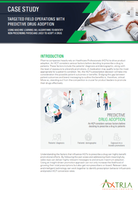 Field Operations with Predictive Analytics for Drug Adoption